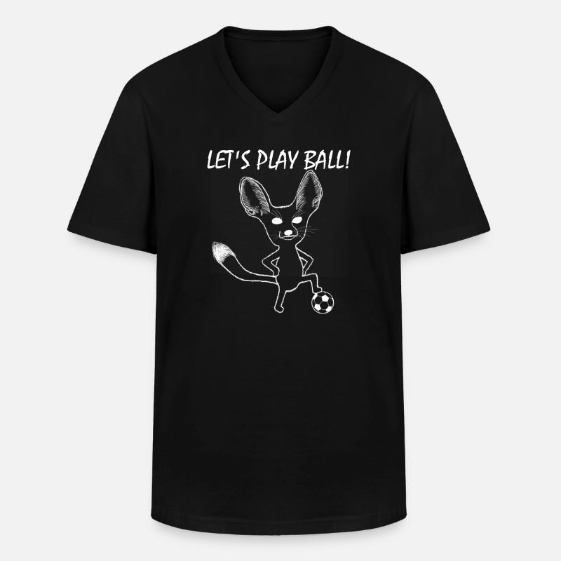 Fennek Let's Play Ball! - Männer-T-Shirt mit V-Ausschnitt - Schwarz