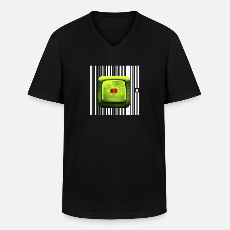 SPOT - GEHIRN - Männer-T-Shirt mit V-Ausschnitt - Schwarz