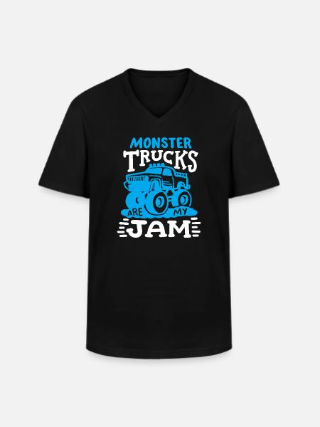 Monstertruck Truck - Männer-T-Shirt mit V-Ausschnitt - Schwarz