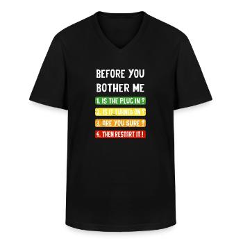 Computer Checklist - Men's V-Neck T-Shirt - black - Front - AI Model Male 178 dark (178cm)