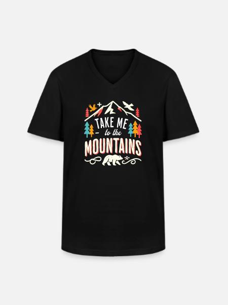 Take me to the Mountains - Men's V-Neck T-Shirt - black