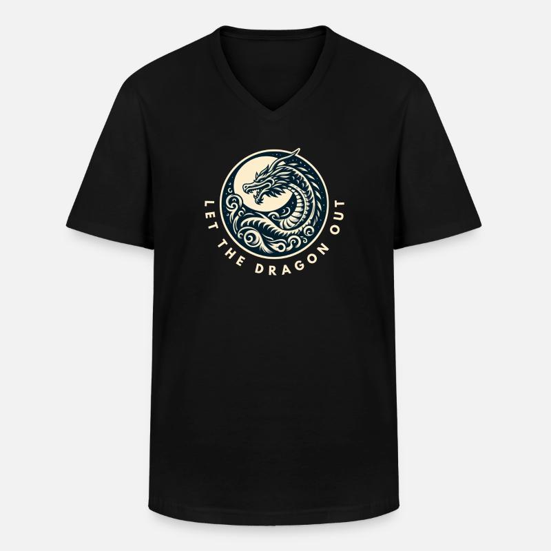 Lass den Drachen raus - Männer-T-Shirt mit V-Ausschnitt - Schwarz