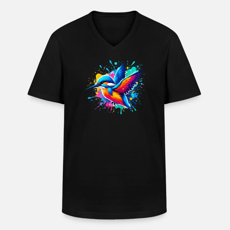 Eisvogel - Männer-T-Shirt mit V-Ausschnitt - Schwarz