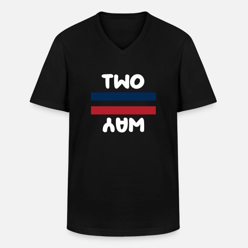 Wechselseitig - Männer-T-Shirt mit V-Ausschnitt - Schwarz