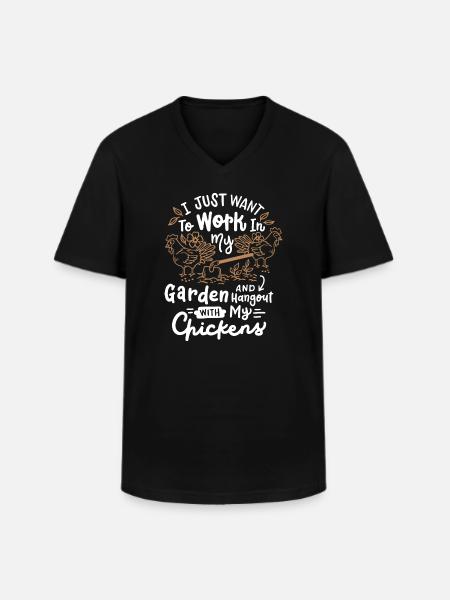 Garten Hühner - Männer-T-Shirt mit V-Ausschnitt - Schwarz