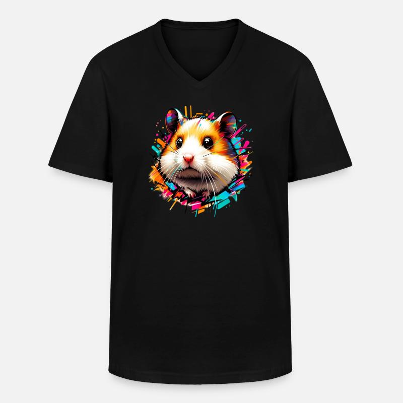Hamster - Männer-T-Shirt mit V-Ausschnitt - Schwarz