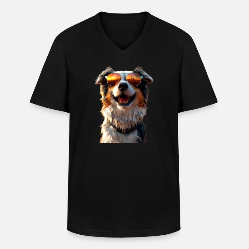 Australian Shepherd Hunde Liebhaber Süßer Aussie - Männer-T-Shirt mit V-Ausschnitt - Schwarz