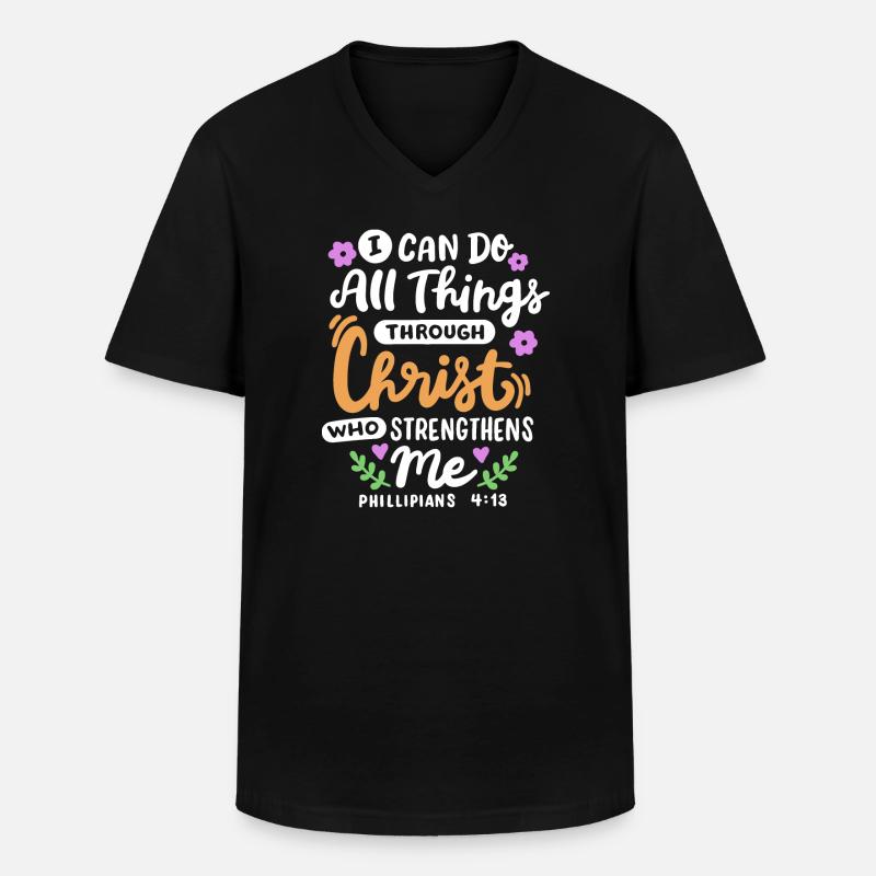 Christlich Glaube Bibelvers - Männer-T-Shirt mit V-Ausschnitt - Schwarz