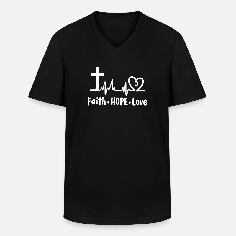 Christlich Glaube Religiös - Männer-T-Shirt mit V-Ausschnitt - Schwarz