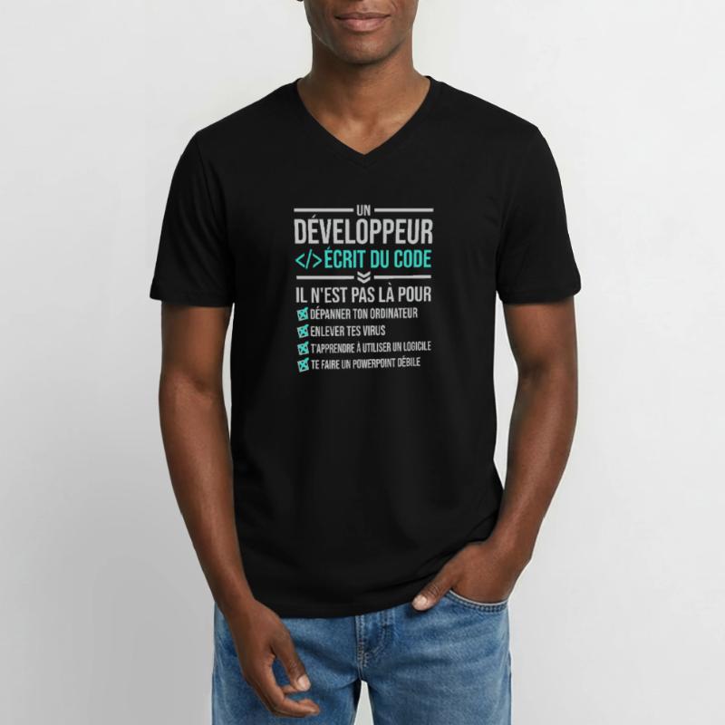 Developer Writing Code Men's V-Neck T-Shirt