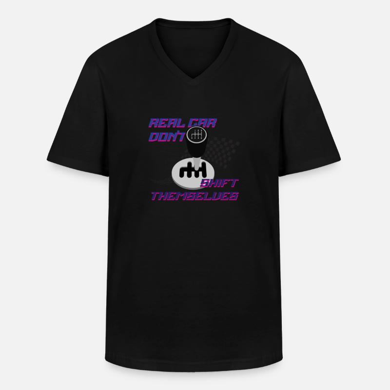 Real Car Shift Themes - Männer-T-Shirt mit V-Ausschnitt - Schwarz