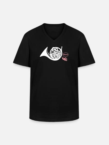 Waldhorn Hornist - Männer-T-Shirt mit V-Ausschnitt - Schwarz
