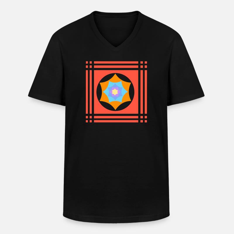 Farbenspiele mit Stern - Männer-T-Shirt mit V-Ausschnitt - Schwarz