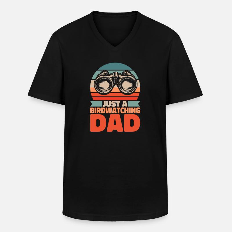 Vogelbeobachter Just A Birdwatching Dad - Männer-T-Shirt mit V-Ausschnitt - Schwarz