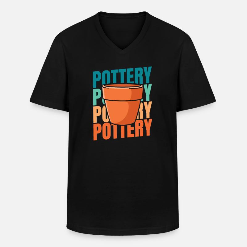 Töpfern - Männer-T-Shirt mit V-Ausschnitt - Schwarz