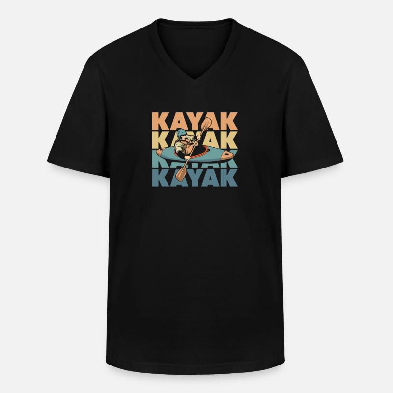 Kajaker - Männer-T-Shirt mit V-Ausschnitt - Schwarz