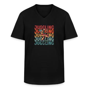 Juggling Juggler - Men's V-Neck T-Shirt - black - Front - AI Model Male 178 dark (178cm)