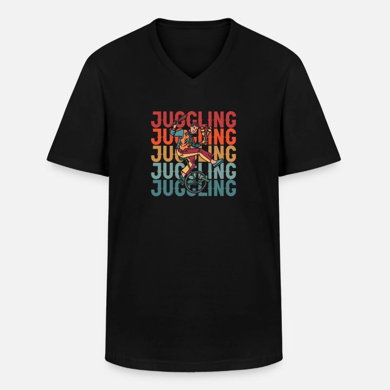 Jonglieren Jongleur - Männer-T-Shirt mit V-Ausschnitt - Schwarz