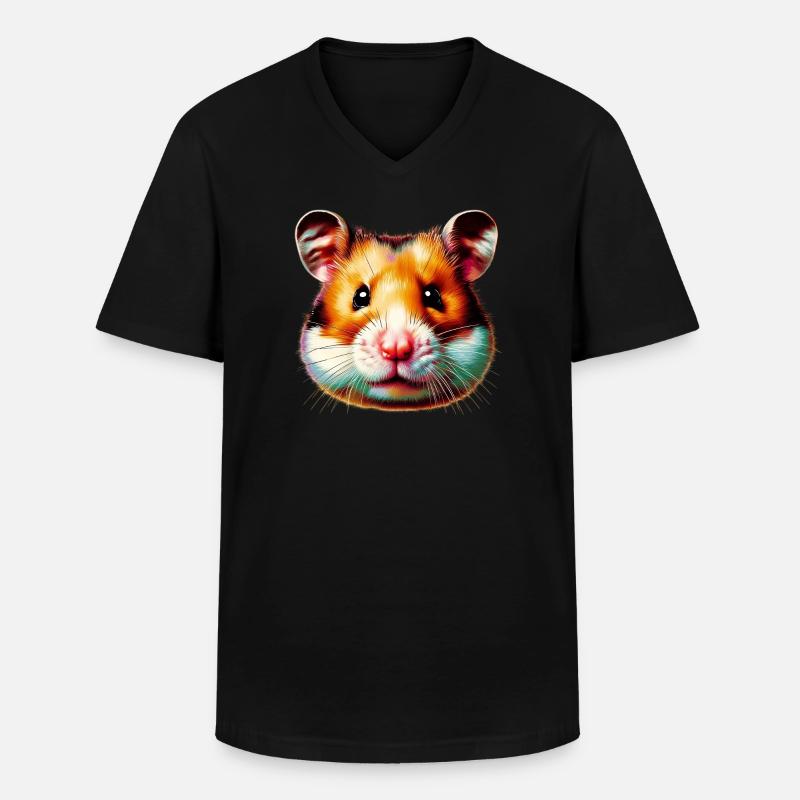 Hamster - Männer-T-Shirt mit V-Ausschnitt - Schwarz