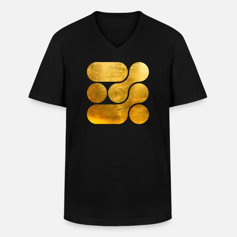 OCHOOO - GOLD - Männer-T-Shirt mit V-Ausschnitt - Schwarz