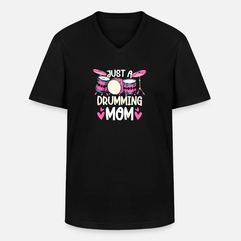 Schlagzeug Drummer Schlagzeuger Mutter - Männer-T-Shirt mit V-Ausschnitt - Schwarz