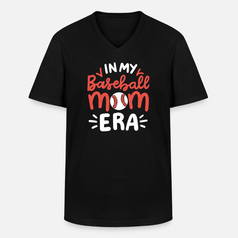 Baseball Mama - Männer-T-Shirt mit V-Ausschnitt - Schwarz