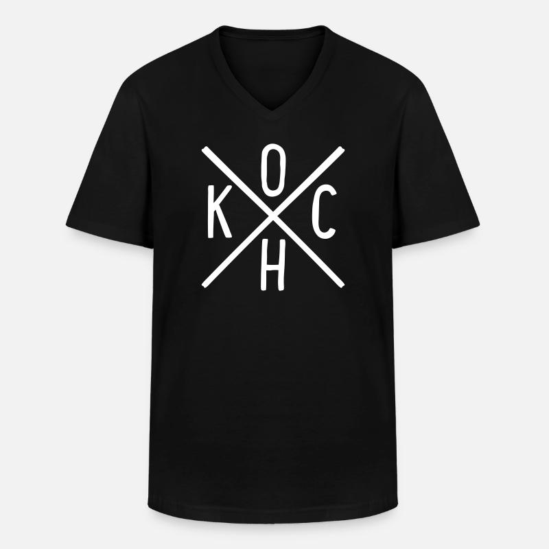 Koch - Männer-T-Shirt mit V-Ausschnitt - Schwarz