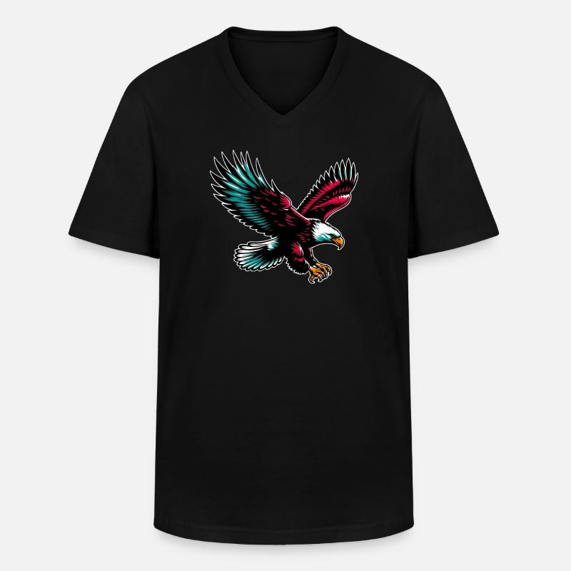 Adler - Männer-T-Shirt mit V-Ausschnitt - Schwarz