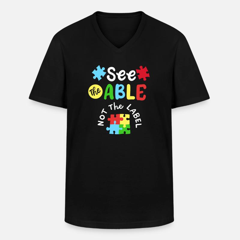 Autismus Bewusstsein SPED Lehrer - Männer-T-Shirt mit V-Ausschnitt - Schwarz