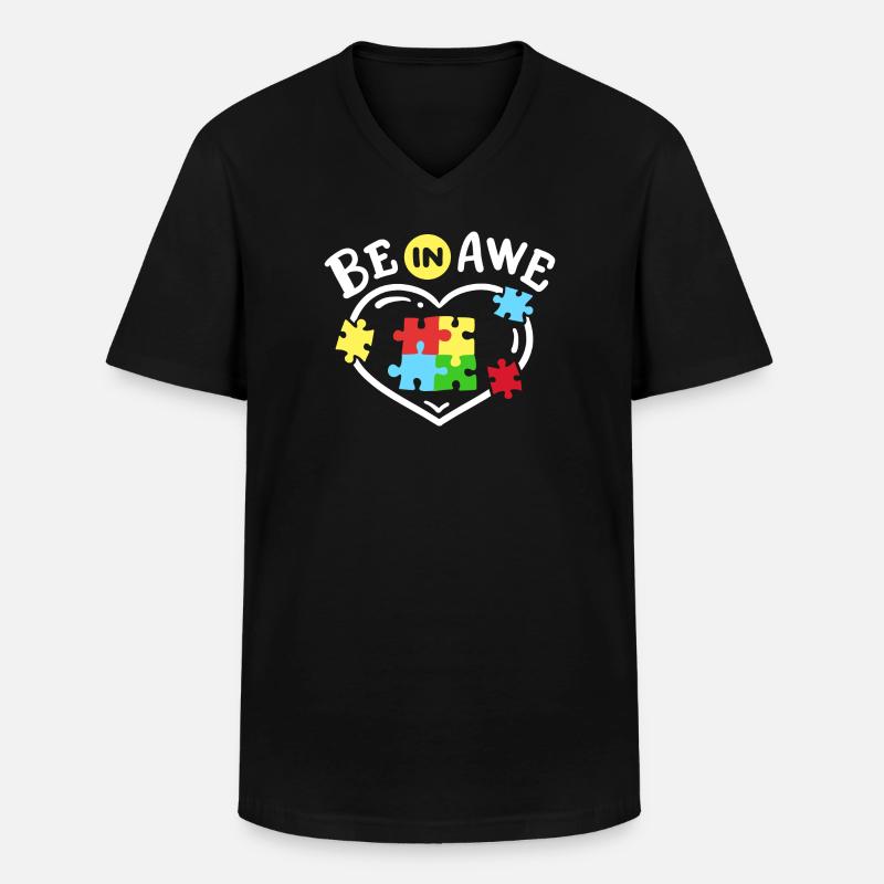 Autismus Bewusstsein - Männer-T-Shirt mit V-Ausschnitt - Schwarz