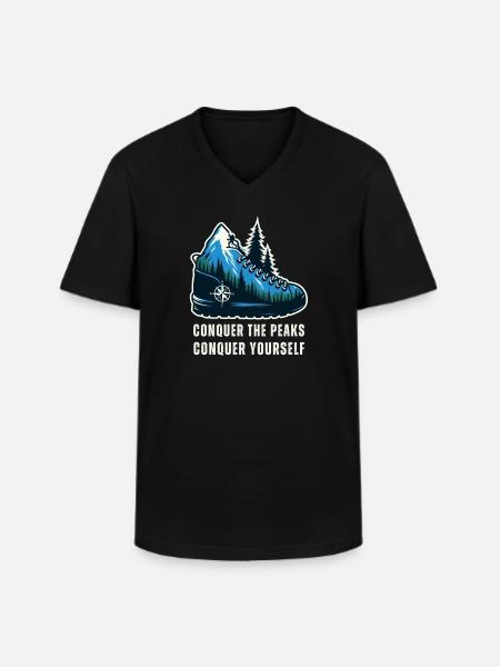 Mountain climbing - Men's V-Neck T-Shirt - black