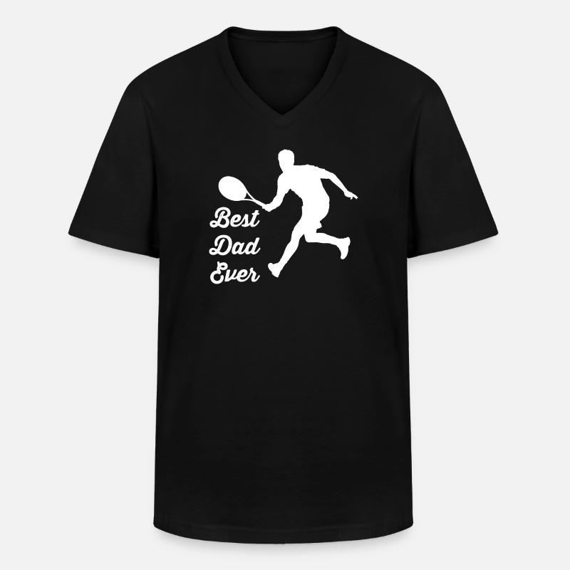 Tennis - Männer-T-Shirt mit V-Ausschnitt - Schwarz
