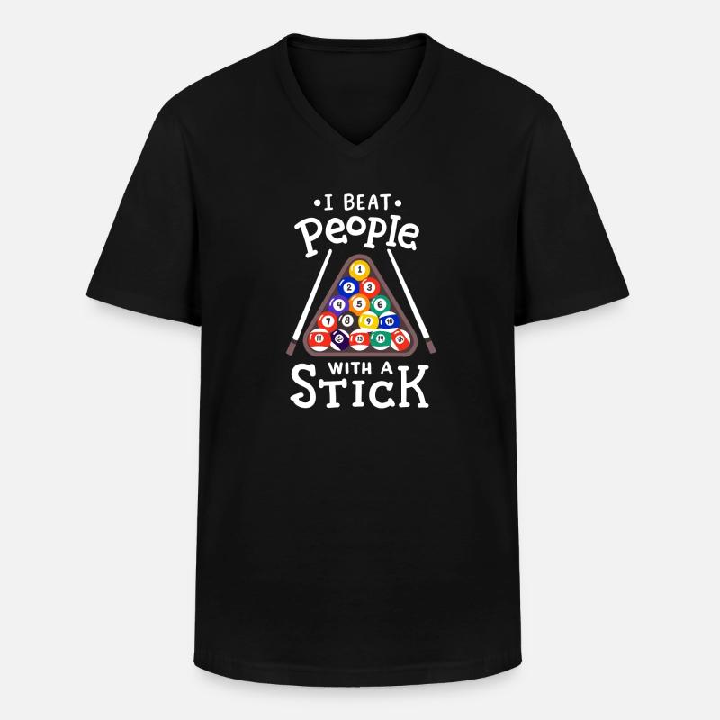 Billard Poolspieler - Männer-T-Shirt mit V-Ausschnitt - Schwarz