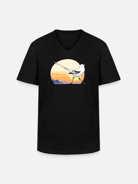 Bird at sunrise - Men's V-Neck T-Shirt - black