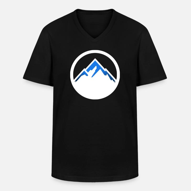 Berge Logo weiß - Männer-T-Shirt mit V-Ausschnitt - Schwarz