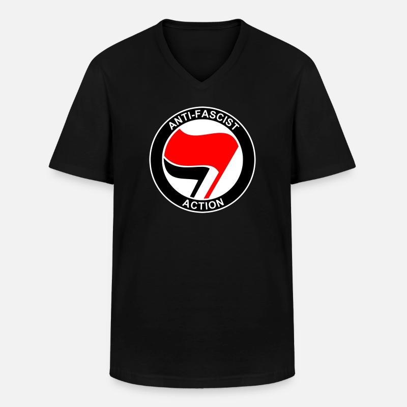 ANTIFA-Logo - Männer-T-Shirt mit V-Ausschnitt - Schwarz