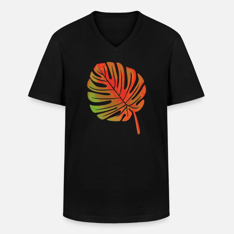 Blatt einer Pflanze - Männer-T-Shirt mit V-Ausschnitt - Schwarz