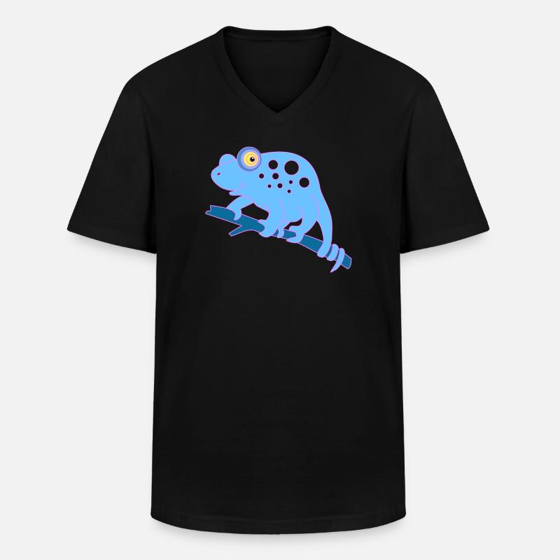 Chamaeleon tier - Männer-T-Shirt mit V-Ausschnitt - Schwarz