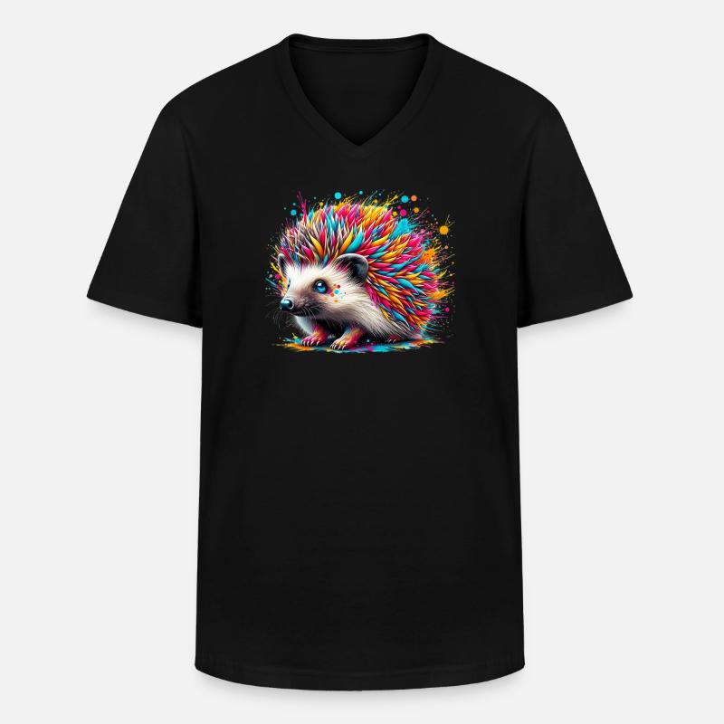 Igel - Männer-T-Shirt mit V-Ausschnitt - Schwarz
