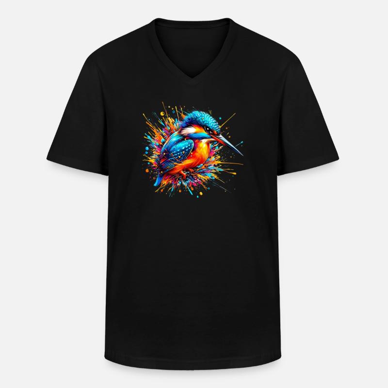 Eisvogel - Männer-T-Shirt mit V-Ausschnitt - Schwarz