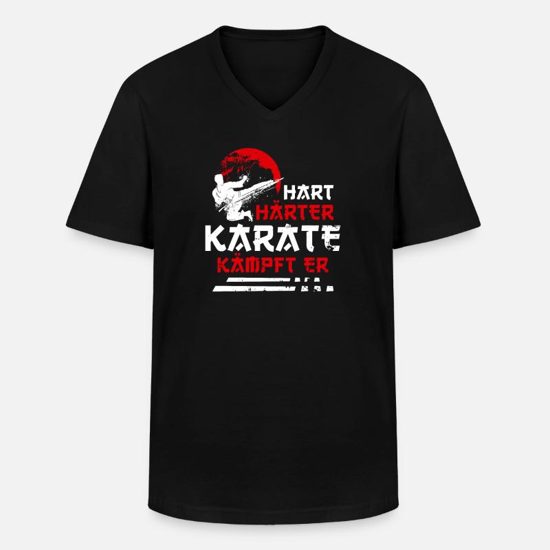 Karate - Männer-T-Shirt mit V-Ausschnitt - Schwarz