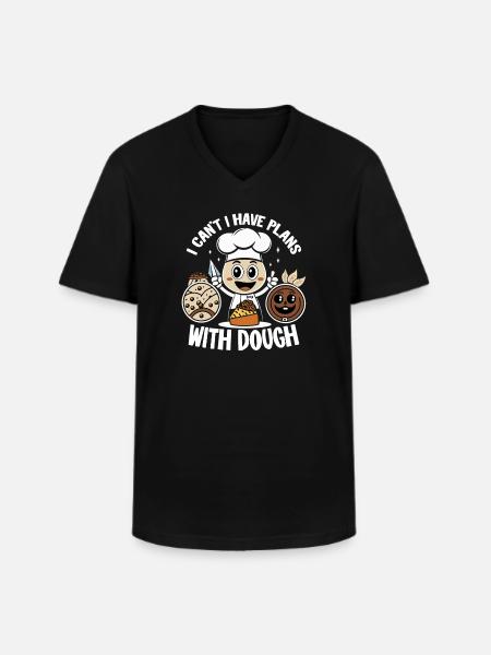 Chef with dough joy - Men's V-Neck T-Shirt - black