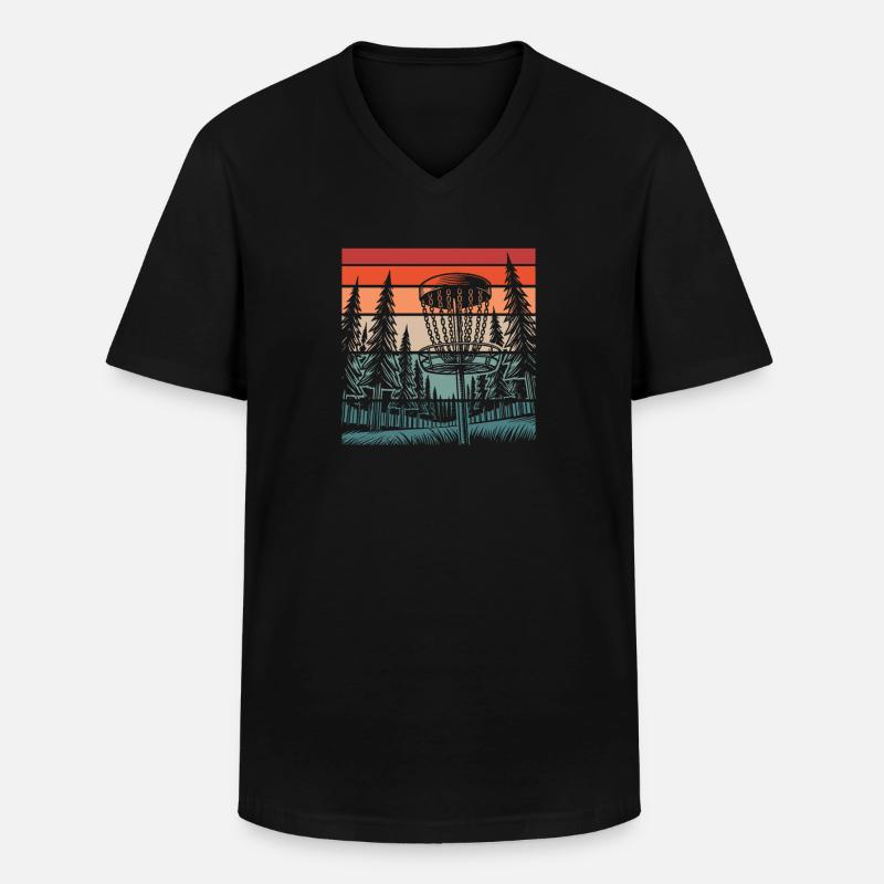 Frisbee Golf Disc Golf - Männer-T-Shirt mit V-Ausschnitt - Schwarz