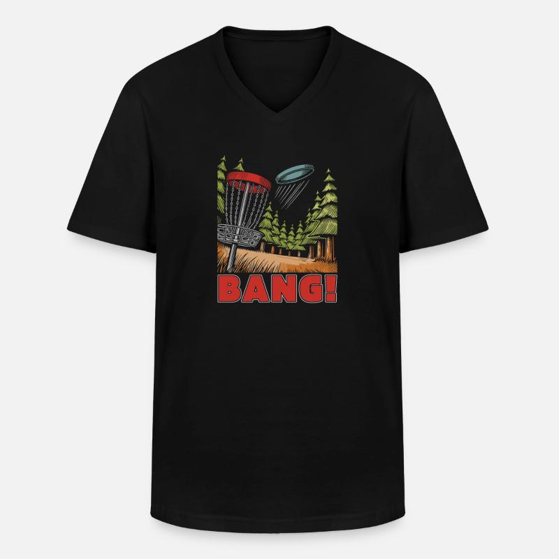 Frisbee Golf Disc Golf - T-shirt col V Homme - noir