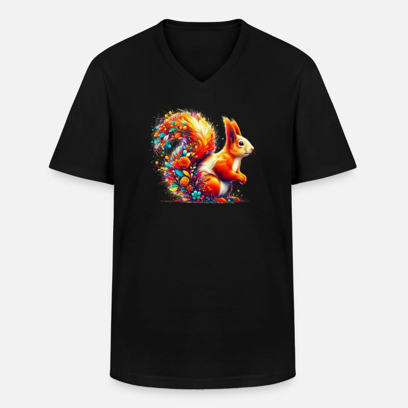 Eichhörnchen - Männer-T-Shirt mit V-Ausschnitt - Schwarz
