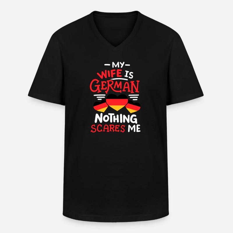 Deutsche Ehefrau Deutschland - Männer-T-Shirt mit V-Ausschnitt - Schwarz
