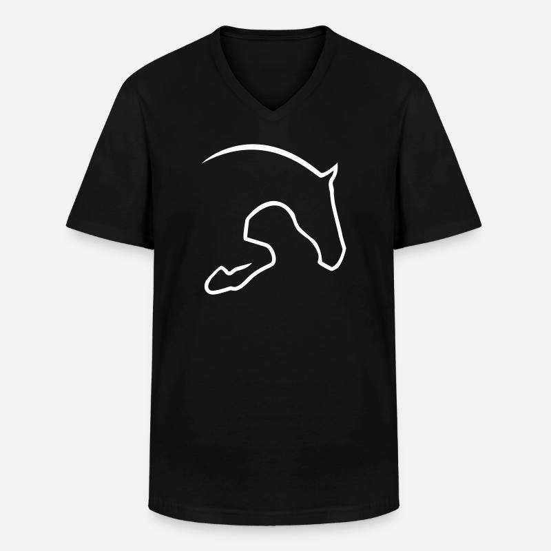 Springpferd - Männer-T-Shirt mit V-Ausschnitt - Schwarz