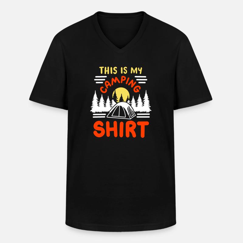 Camping Camper - Männer-T-Shirt mit V-Ausschnitt - Schwarz