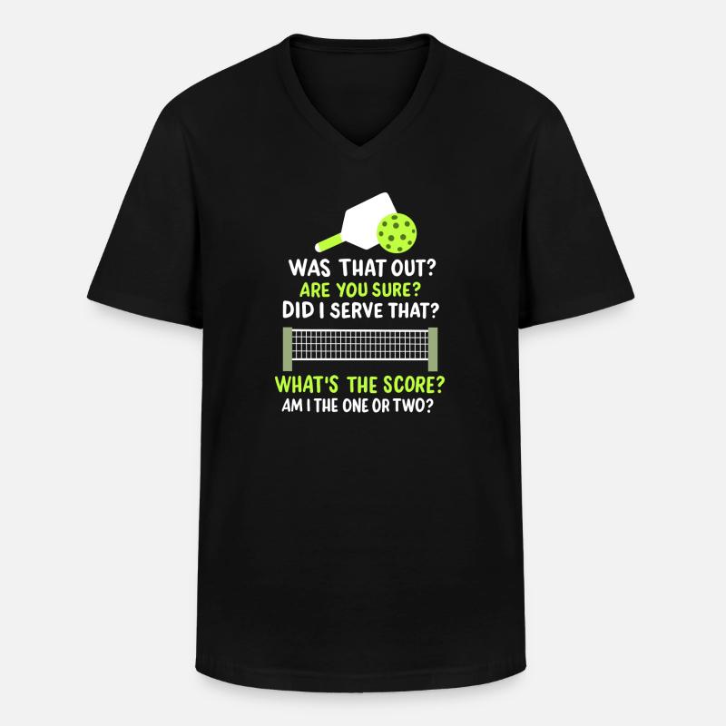 Pickleball-Spieler Paddleball - Männer-T-Shirt mit V-Ausschnitt - Schwarz