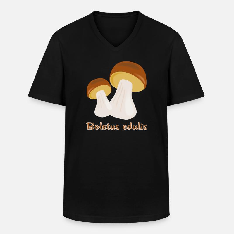 Herbst Pilze - Männer-T-Shirt mit V-Ausschnitt - Schwarz